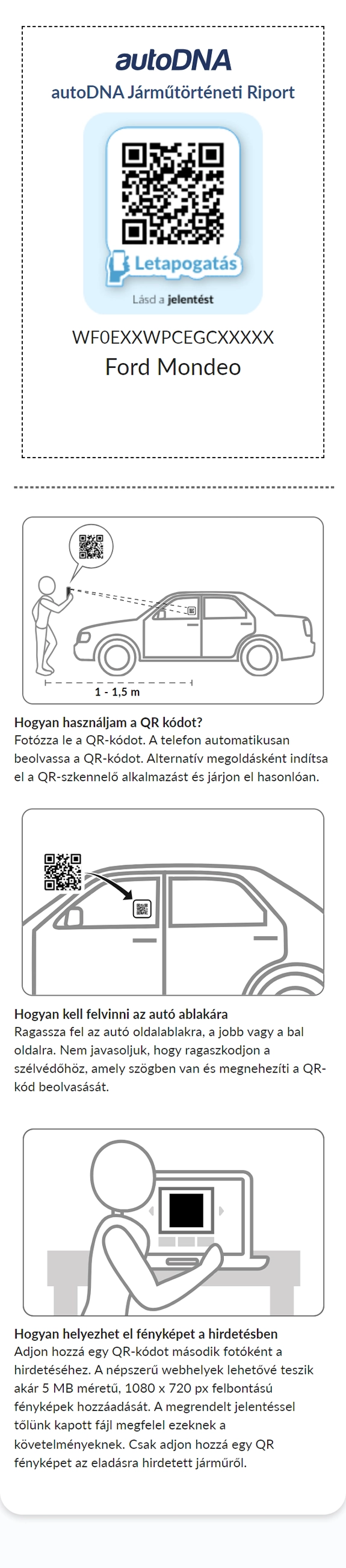 autoDNA Járműtörténeti Riport - QR-kód