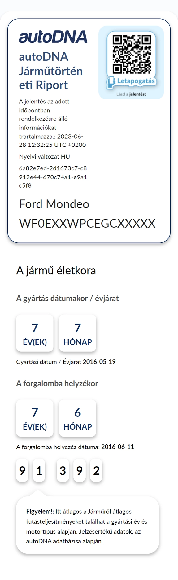 autoDNA Járműtörténeti Riport - Előzetes információk