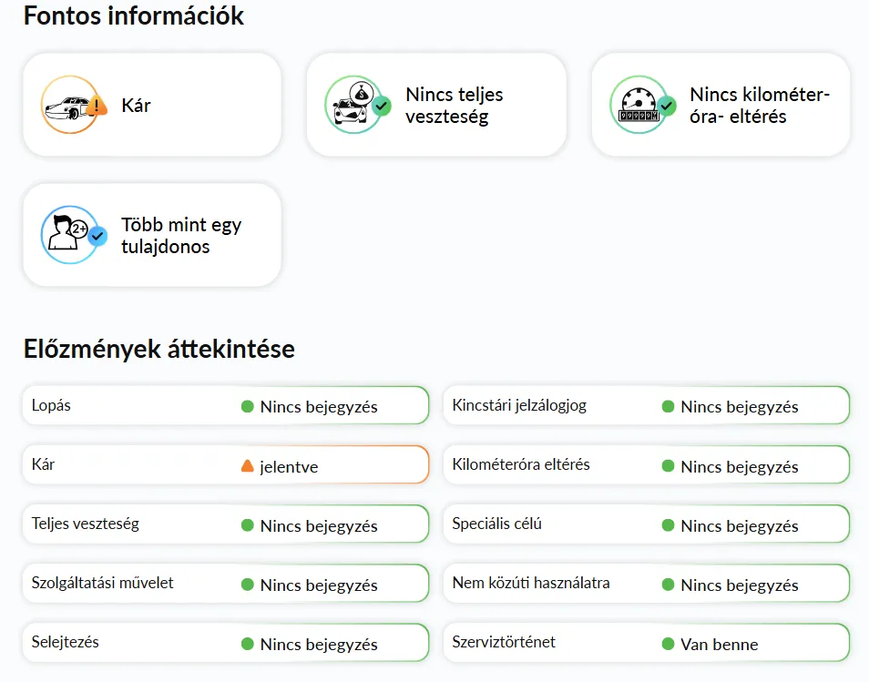 Bevezető információk az autoDNA Járműtörténeti Jelentésben Bevezető információk az autoDNA Járműtörténeti Jelentésben