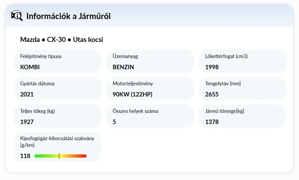 Károsanyag-kibocsátási szabványok az új autoDNA Járműtörténeti Jelentés Járműinformációk részében Károsanyag-kibocsátási szabványok az új autoDNA Járműtörténeti Jelentés Járműinformációk részében